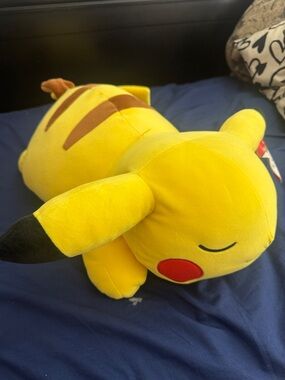 Pokemon Pikachu Yellow Plush with Red Cheeks and Black Ear Tips